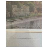 Martin Albom A.W.S. Signed Framed Rainy Street Artwork