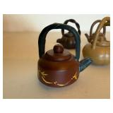 Miniature Pottery Teapot Collection - Varied Designs (Lot of 5)
