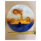 Fused Glass Cityscape Wall Art Plaques Set of 2