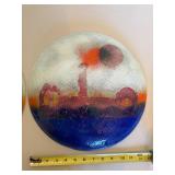 Fused Glass Cityscape Wall Art Plaques Set of 2