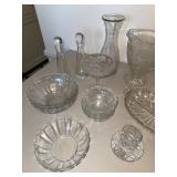 Clear Pressed Glass Serving & Barware Mixed Lot