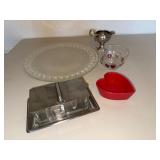 Mixed Lot: Heart-Themed Serving & Tableware (5 Pieces)