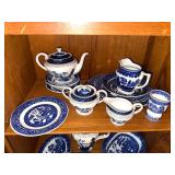 Johnson Brothers Blue Transferware Teaware & Serving Pieces Mixed Lot