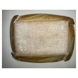 Handmade Speckled Stoneware Serving Tray With Brown Stripes