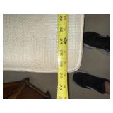 Vintage MCM Pair of Armless Upholstered Slipper Chairs Cane Back Wood Frame