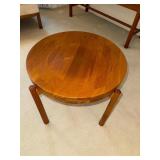Vintage Teak Round Side Table Danish Mid-Century Modern 20in Diameter