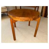 Vintage Teak Round Side Table Danish Mid-Century Modern 20in Diameter