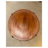 Vintage Teak Round Side Table Danish Mid-Century Modern 20in Diameter