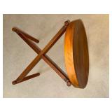 Vintage Teak Round Side Table Danish Mid-Century Modern 20in Diameter