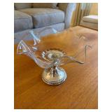 Sterling Weighted Glass Compote Candy Dishes Set of 3 Whiting Rogers