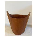 Vintage P.S. Heggen Teak Bentwood Wastebasket Norwegian Wood Carrier Basket