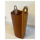 Vintage P.S. Heggen Teak Bentwood Wastebasket Norwegian Wood Carrier Basket