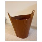 Vintage P.S. Heggen Teak Bentwood Wastebasket Norwegian Wood Carrier Basket