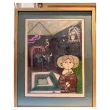Leticia Tarrago Framed Mexican Surrealist Bull Artwork 22x27 Limited Edition Print 6/100 - Framed