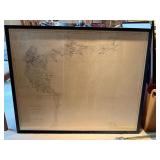 Antique 1866 Framed Massachusetts Bay Nautical Chart