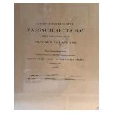 Antique 1866 Framed Massachusetts Bay Nautical Chart