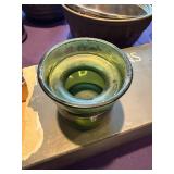 Dansk Designs Green Glass Candle Holders (Lot of 4)