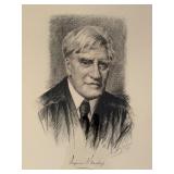 Framed 1939 Portrait of Benjamin Cardozo Signed Artwork