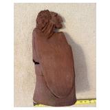 Clay Draped Figure Sculpture - 8 in W X 14 in H