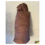 Clay Draped Figure Sculpture - 8 in W X 14 in H