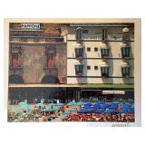 Signed Amwell Italian Street Scene Framed Print - 17 X 13 in