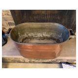 Copper Tub With Handles - 24 X 13 X 15 in