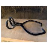 Vintage Large Black Iron Tongs for Ice blocks