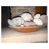 Handmade Ceramic Bowl With Assorted Natural Stones Mostly from Thomsonite Beach on Lake Superior