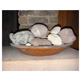 Handmade Ceramic Bowl With Assorted Natural Stones Mostly from Thomsonite Beach on Lake Superior