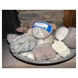 Handmade Ceramic Bowl With Assorted Natural Stones Mostly from Thomsonite Beach on Lake Superior