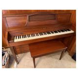 Baldwin Console Piano With Matching Wood Bench