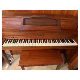 Baldwin Console Piano With Matching Wood Bench