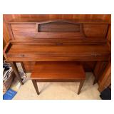 Baldwin Console Piano With Matching Wood Bench