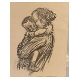 Kathe Kollwitz Lithographs Mother & Child Pair 1916 1931