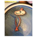 Decorative Blue Ceramic Eyeglasses Plate