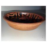 Signed Sarah Dudgeon Brown & Black Ceramic Pottery Bowl