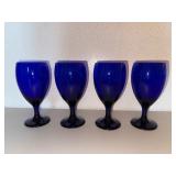 Cobalt Blue Glass Goblets - Set of 12