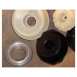 Lot of Assorted Vintage Bundt Tube Cake Pans Copper Glass Bakeware