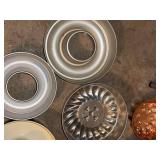 Lot of Assorted Vintage Bundt Tube Cake Pans Copper Glass Bakeware