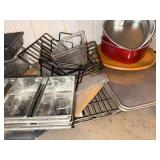 Lot of Assorted Bakeware Roasting Pan Racks Glass Dish & Cake Pans