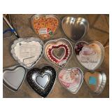 Wilton Heart-Shaped Cake Pans & Cookie Pan Bakeware Lot
