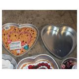 Wilton Heart-Shaped Cake Pans & Cookie Pan Bakeware Lot