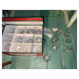 Vintage Etched Stemware Coupe Glasses Set with Fitted Storage Case