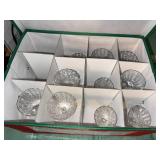 Vintage Etched Stemware Coupe Glasses Set with Fitted Storage Case