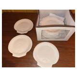 Wedgwood White Shell Shaped Plate Set Embossed Seashell Motif