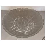 Lot of Assorted Vintage Clear Glass Serving Bowls Trays Compote