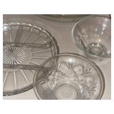 Lot of Assorted Vintage Clear Glass Serving Bowls Trays Compote