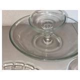 Lot of Assorted Vintage Clear Glass Serving Bowls Trays Compote