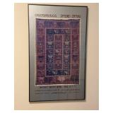 Framed Caucasian Rugs Museum Poster L.A. Mayer Jerusalem 20x30