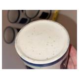 Set of 6 Blue White Speckled Stoneware Pottery Coffee Mugs Cups